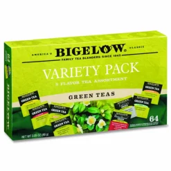 Bigelow Assorted Flavor Tray Pack Green Tea Bag - Green Tea - 64/Box - 6 / Carton