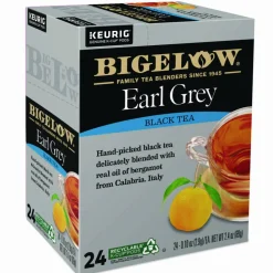 Bigelow Earl Grey Tea K-Cup Pack, 24/Box, 4 Box/Carton