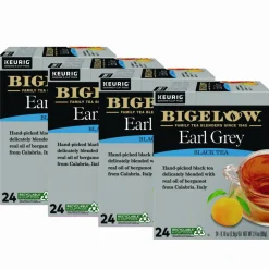 Bigelow Earl Grey Tea K-Cup Pack, 24/Box, 4 Box/Carton