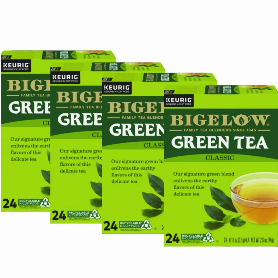 Bigelow Green Tea K-Cup Pack, 24/Box, 4 Box/Carton