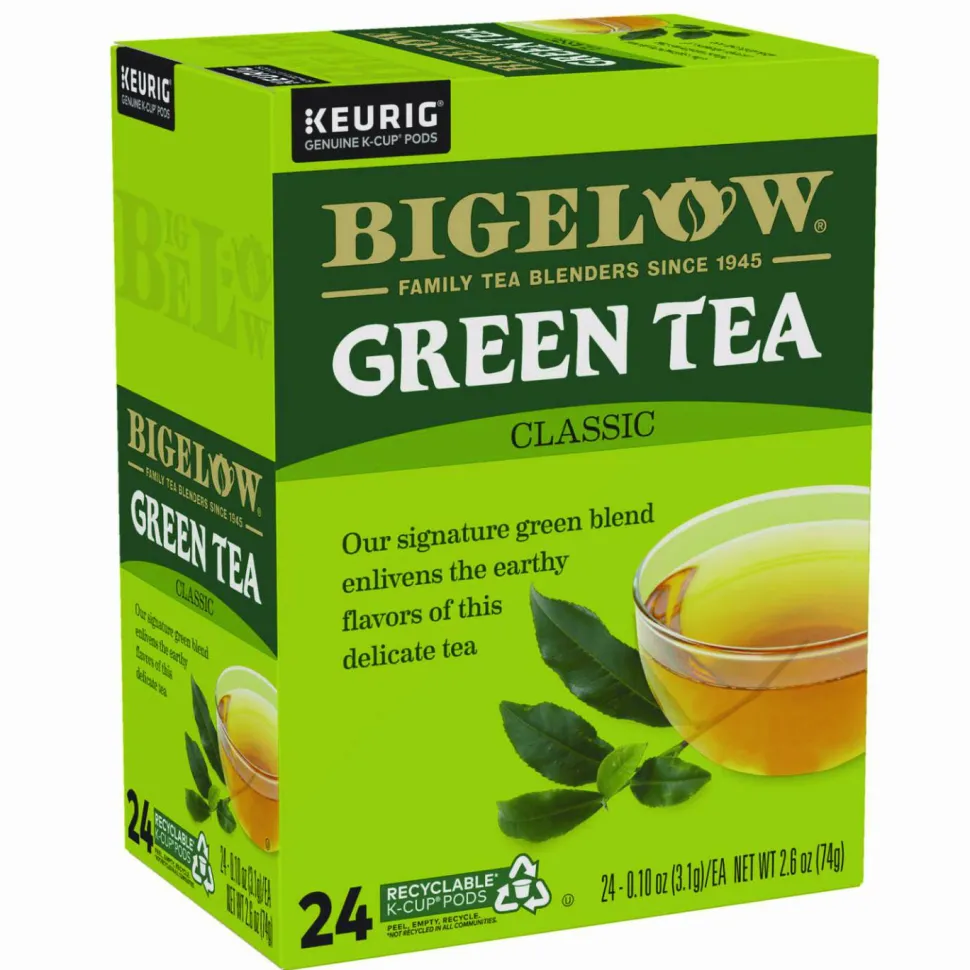 Bigelow Green Tea K-Cup Pack, 24/Box, 4 Box/Carton