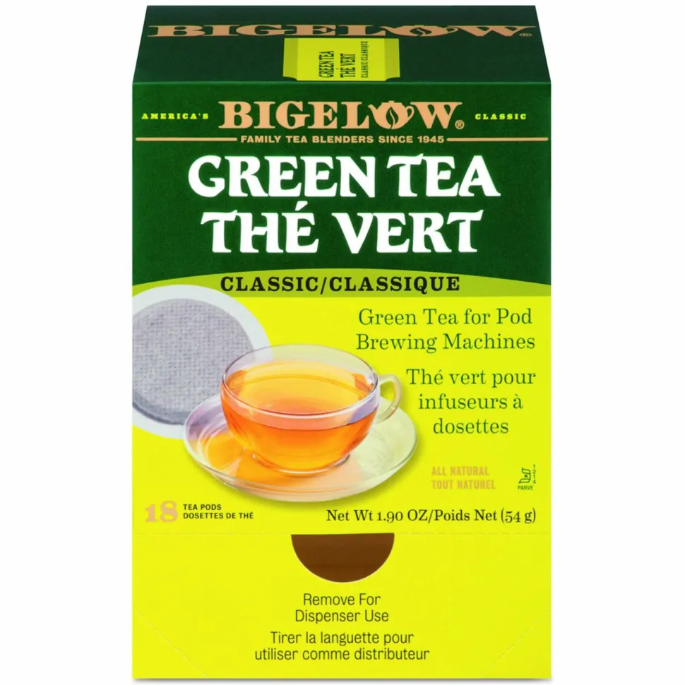 Bigelow Green Tea Pods, 1.90 oz, 18/Box
