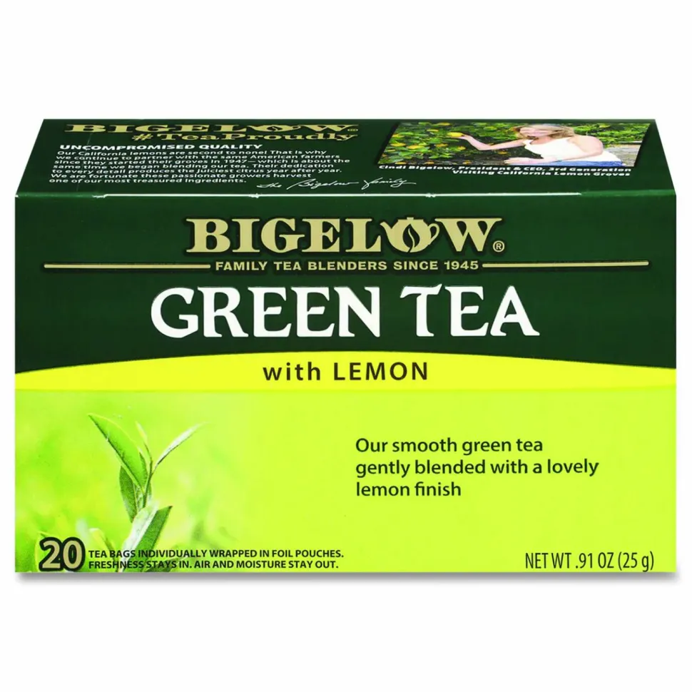 Bigelow Green Tea with Lemon, Lemon, 0.34 lbs, 28/Box