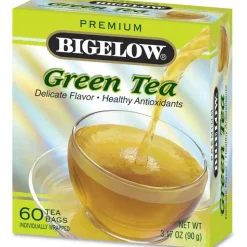 Bigelow Premium Blend Green Tea Bags, Carton Of 60