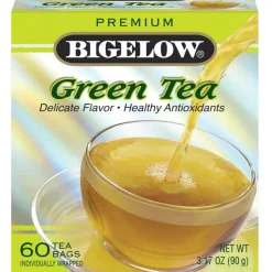 Bigelow Premium Blend Green Tea Bags, Carton Of 60