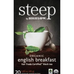 Bigelow steep Tea, English Breakfast, 1.6 oz Tea Bag, 20/Box