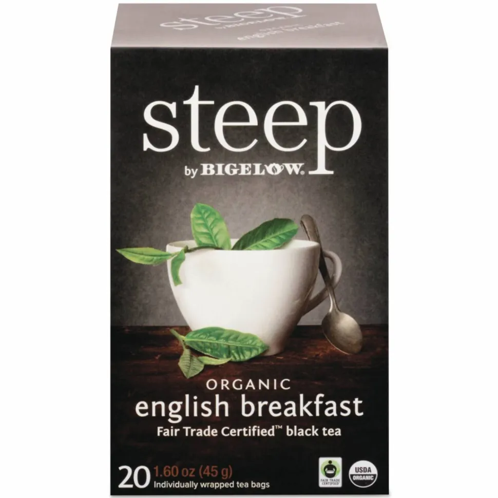 Bigelow steep Tea, English Breakfast, 1.6 oz Tea Bag, 20/Box