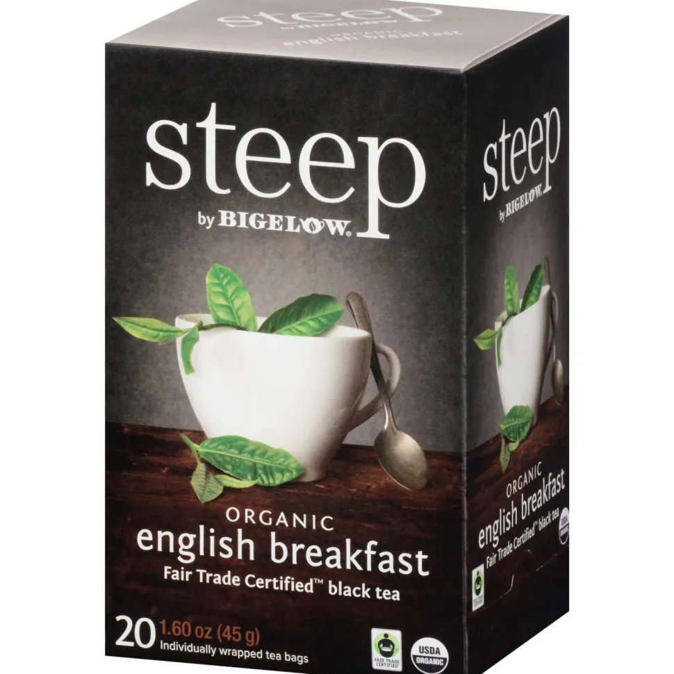 Bigelow steep Tea, English Breakfast, 1.6 oz Tea Bag, 20/Box