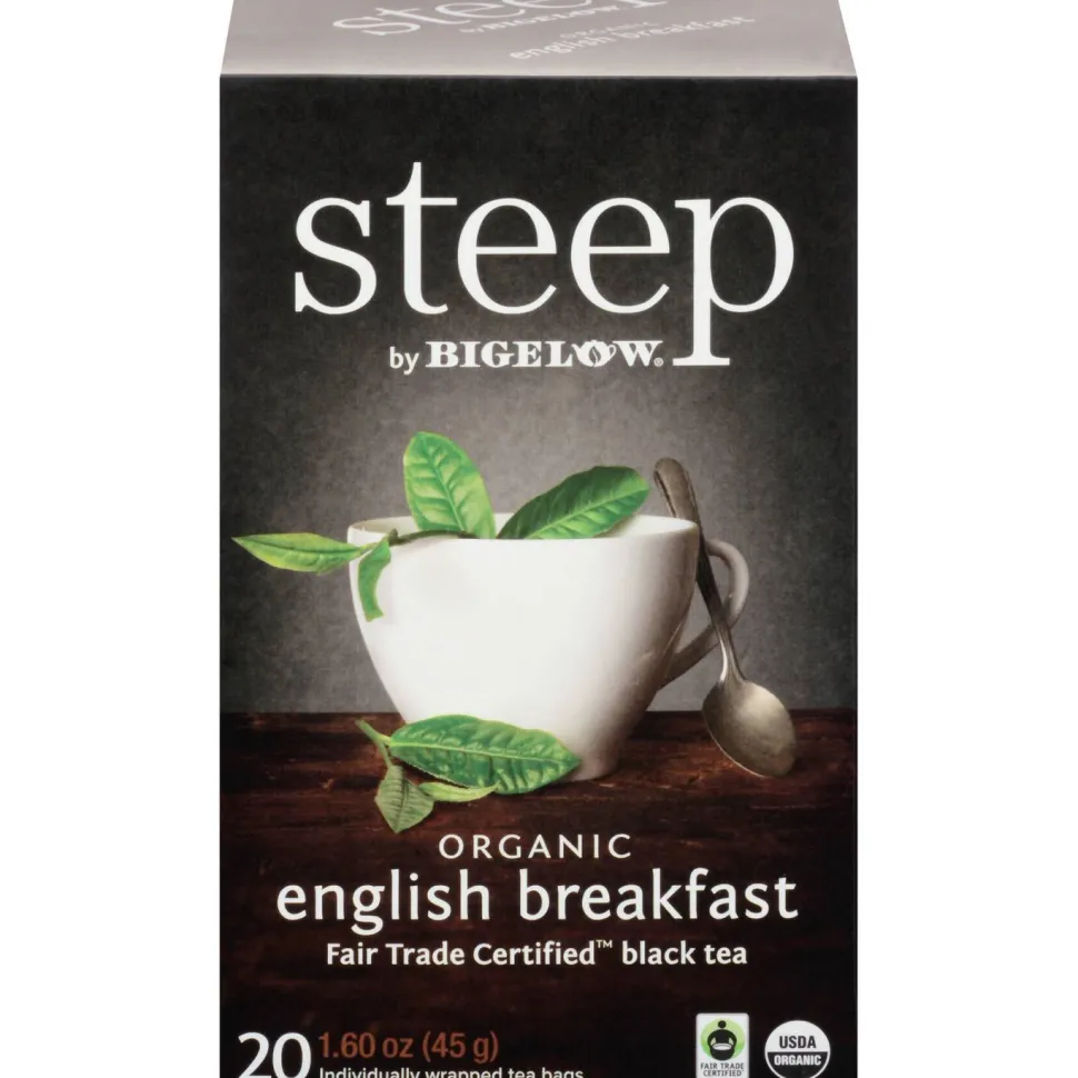 Bigelow steep Tea, English Breakfast, 1.6 oz Tea Bag, 20/Box