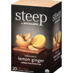Bigelow steep Tea, Lemon Ginger, 1.6 oz Tea Bag, 20/Box