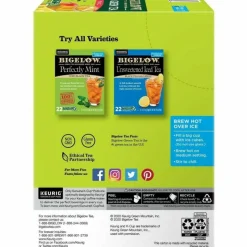 Bigelow Tropical Iced Green Tea K-Cup Pods, 0.10 Oz, Pack Of 22 Pods