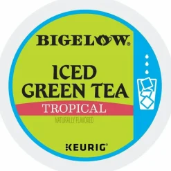 Bigelow Tropical Iced Green Tea K-Cup Pods, 0.10 Oz, Pack Of 22 Pods