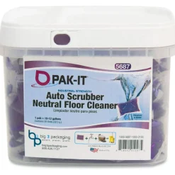 Big 3 Packaging PAK-IT Neutral Floor Cleaner For Auto Scrubbers, Ocean Fresh Scent, Pack Of 50