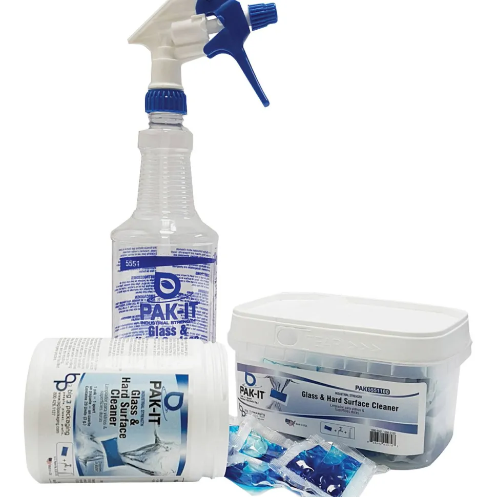 Big 3 Packaging PAK-IT Spray Bottle, Glass/Hard Surface Cleaner, 32 Oz Bottle