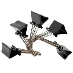 Binder Clips, Medium, 1-1/4" Wide, 5/8" Capacity, Black, Pack Of 144 (12 Boxes Of 12 Clips)