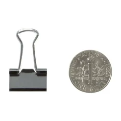 Binder Clips, Mini, 9/16" Wide, 1/4" Capacity, Black, Pack Of 60
