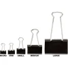 Binder Clips, Small, 3/4" Wide, 3/8" Capacity, Black, 12 Clips Per Box, Pack Of 12 Boxes