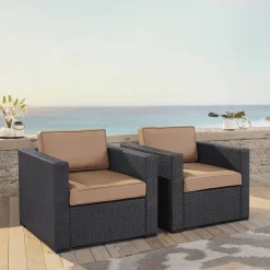 Biscayne 2Pc Outdoor Wicker Chair Set