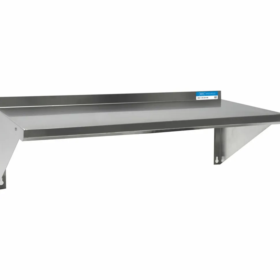 BK Resources Stainless Steel Economy Overshelf, 60w x 16d x 11.5h, Stainless Steel, Silver, 2/Pallet