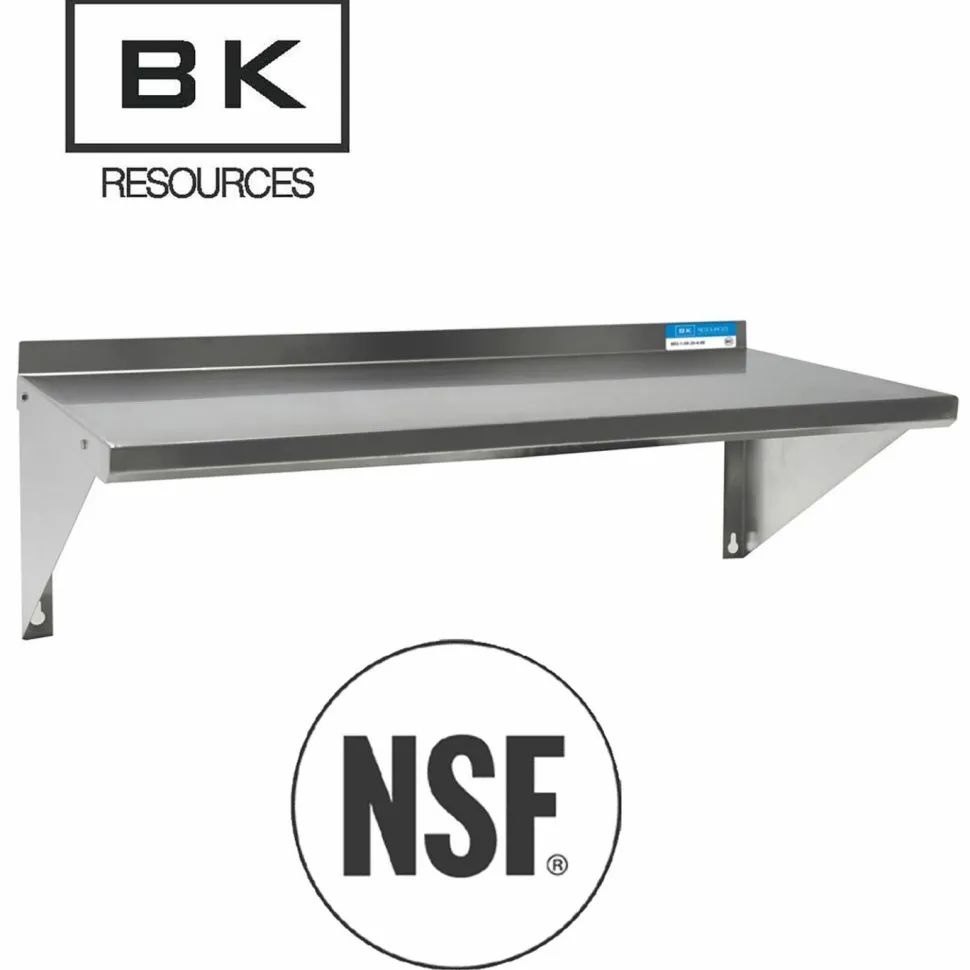BK Resources Stainless Steel Economy Overshelf, 60w x 16d x 11.5h, Stainless Steel, Silver, 2/Pallet