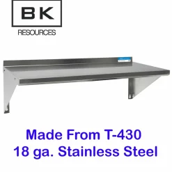 BK Resources Stainless Steel Economy Overshelf, 36w x 16d x 11.5h, Stainless Steel, Silver, 2/Pallet