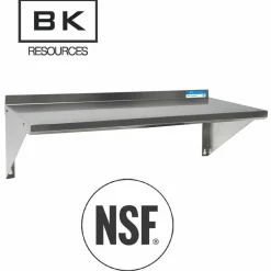 BK Resources Stainless Steel Economy Overshelf, 36w x 12d x 8h, Stainless Steel, Silver, 2/Pallet