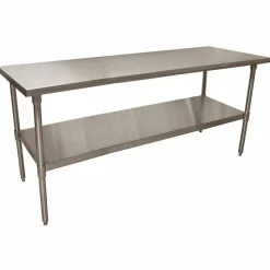 BK Resources Stainless Steel Flat Top Work Tables, 72w x 30d x 36h, Silver, 2/Pallet