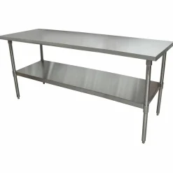 BK Resources Stainless Steel Flat Top Work Tables, 72w x 30d x 36h, Silver, 2/Pallet