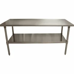 BK Resources Stainless Steel Flat Top Work Tables, 72w x 30d x 36h, Silver, 2/Pallet