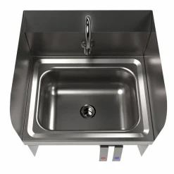 BK Resources Stainless Steel Hand Sink with Side Splashes, 14" l x 10" w x 5" d