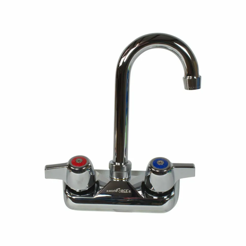 BK Resources WorkForce Standard Duty Faucet, 7.88" Height/3" Reach, Chrome-Plated Brass
