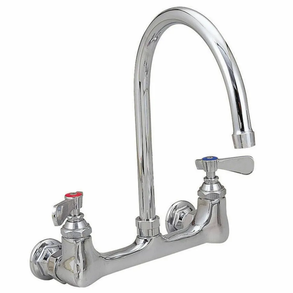 BK Resources WorkForce Standard Duty Faucet, 7.88" Height/3" Reach, Chrome-Plated Brass