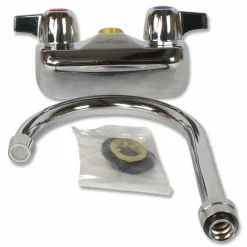 BK Resources WorkForce Standard Duty Faucet, 8" Height/10" Reach, Chrome-Plated Brass