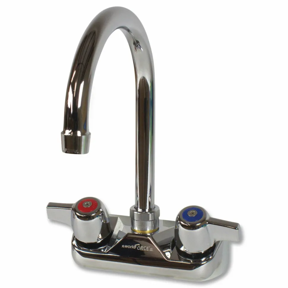 BK Resources WorkForce Standard Duty Faucet, 8" Height/10" Reach, Chrome-Plated Brass