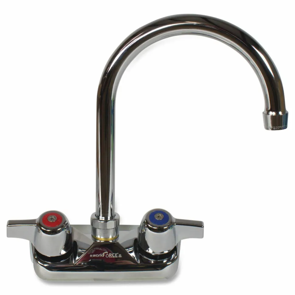 BK Resources WorkForce Standard Duty Faucet, 8" Height/10" Reach, Chrome-Plated Brass