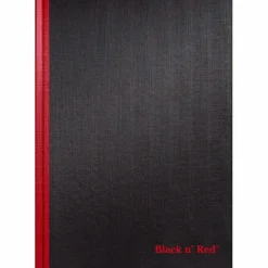Black n' Red Notebook/Journal, 11 3/4" x 8 1/4", 192 Pages (96 Sheets), Black/Red, (D66174)