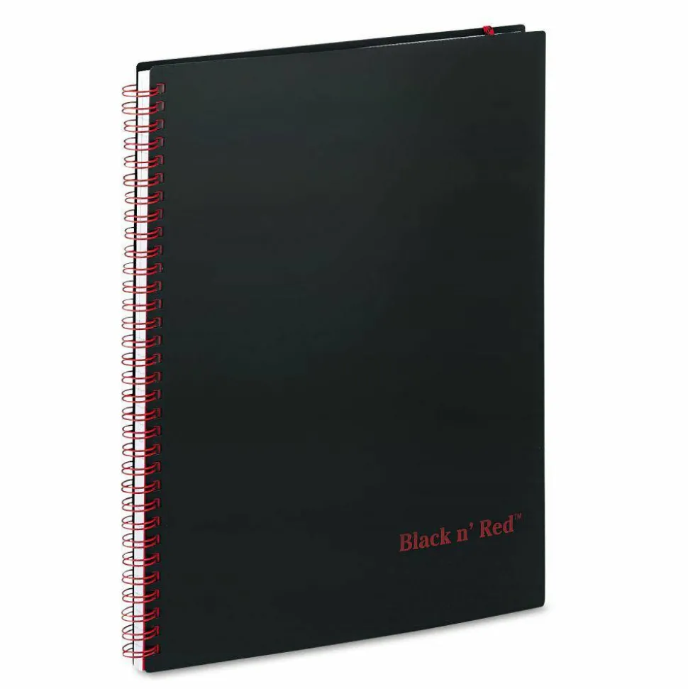 Black n' Red Wirebound Notebook, 8 1/2" x 11", 1 Subject, College Ruled, 70 Sheets, Black/Red