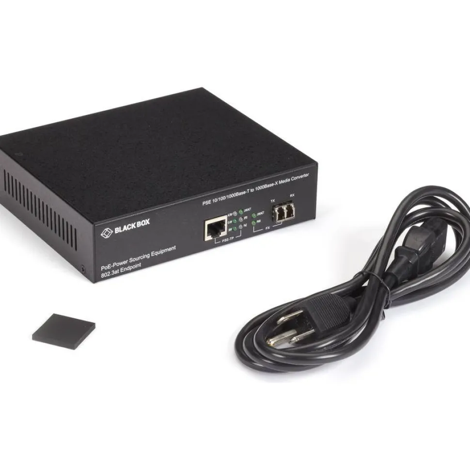 Black Box 10/100/1000B-T PoE PSE To 1000B-X Media Converter