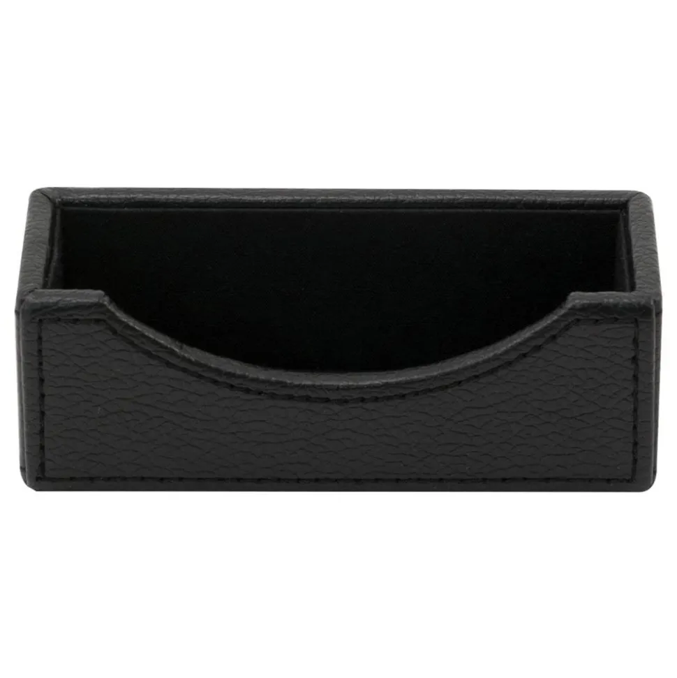 Black Faux Leather Business Card Holder