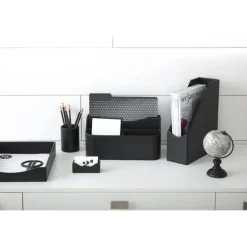 Black Faux Leather Business Card Holder