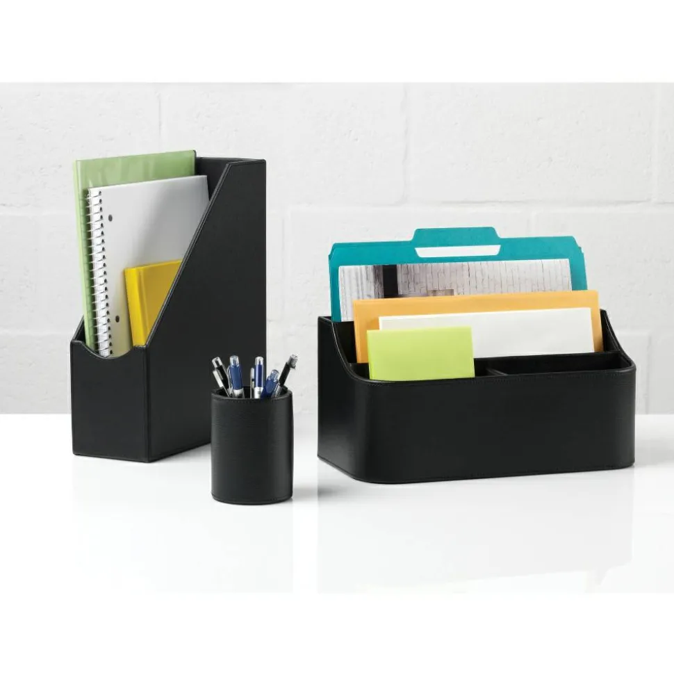 Black Faux Leather Business Card Holder