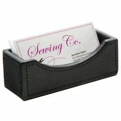 Black Faux Leather Business Card Holder