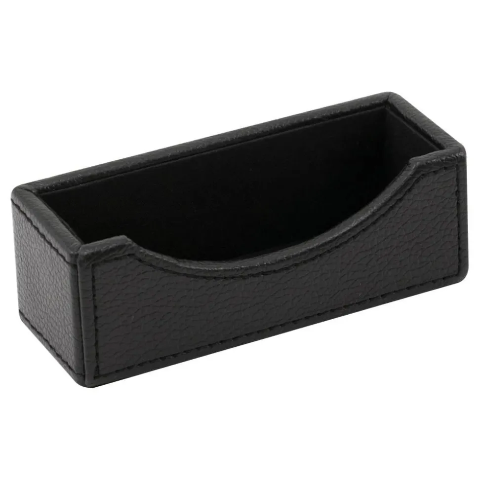 Black Faux Leather Business Card Holder