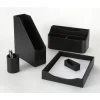Black Faux Leather Pencil Cup