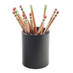Black Faux Leather Pencil Cup
