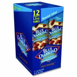 Blue Diamond Roasted Salted Almonds, 1.5 oz Tube, 12 Tubes/Carton