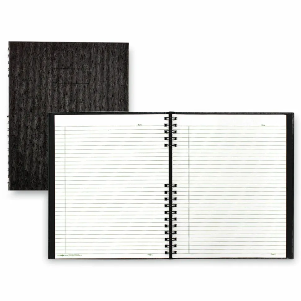 Blueline EcoLogix NotePro Executive Notebook, 1-Subject, Medium/College Rule, Black Cover, (100) 11 x 8.5 Sheets
