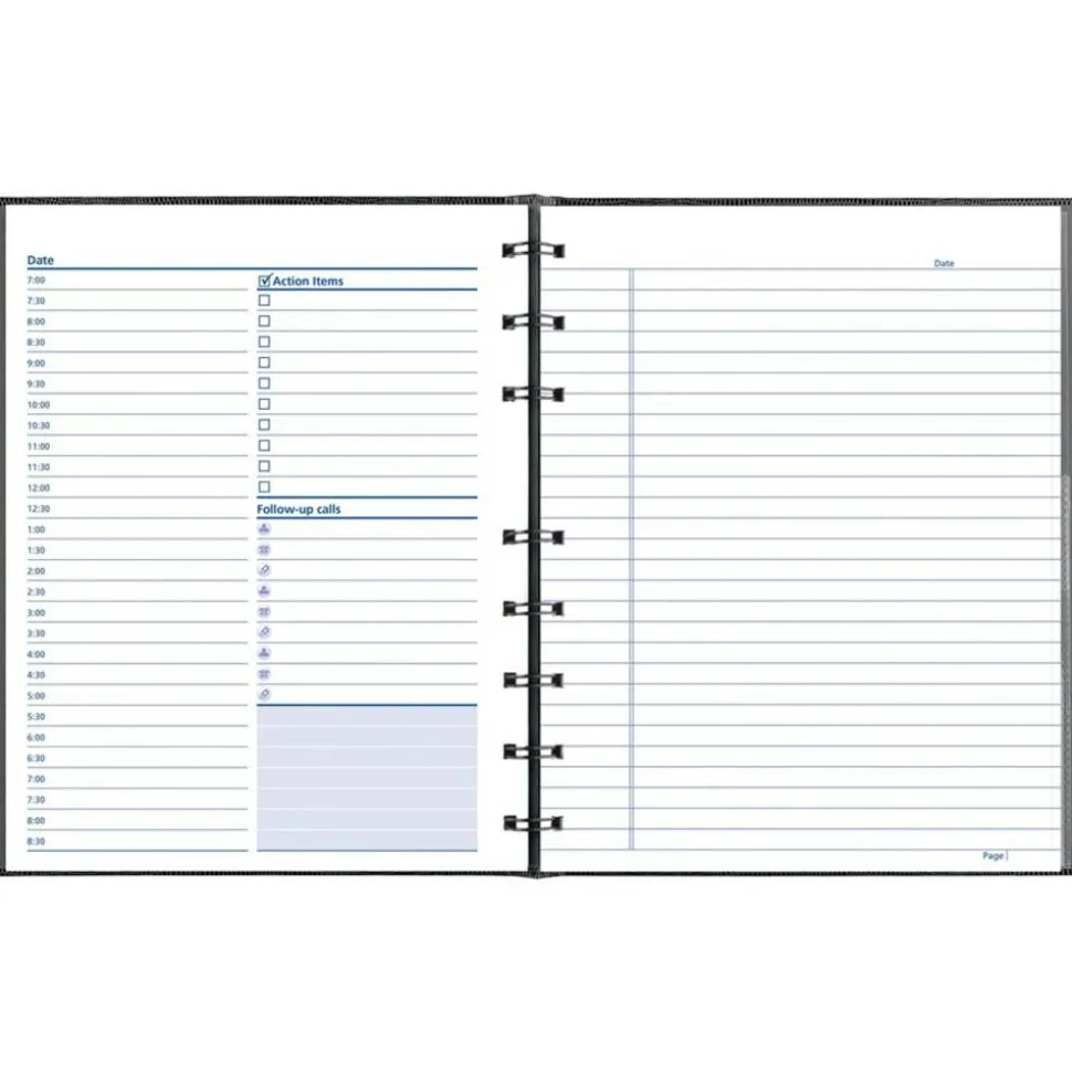Blueline NotePro And Graphics Notebook, 7 7/16" x 9 1/2", Black, Undated Calendar