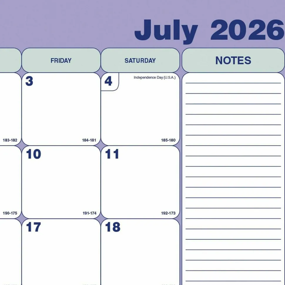 Blueline Academic 13-Month Desk Pad Calendar, 21.25 x 16, White/Blue/Green Sheets, Black Headband, 13-Month: July 2026 to July 2027, 2026 to 2027 Calendar