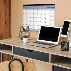 Blueline Academic 13-Month Desk Pad Calendar, 21.25 x 16, White/Blue/Green Sheets, Black Headband, 13-Month: July 2026 to July 2027, 2026 to 2027 Calendar